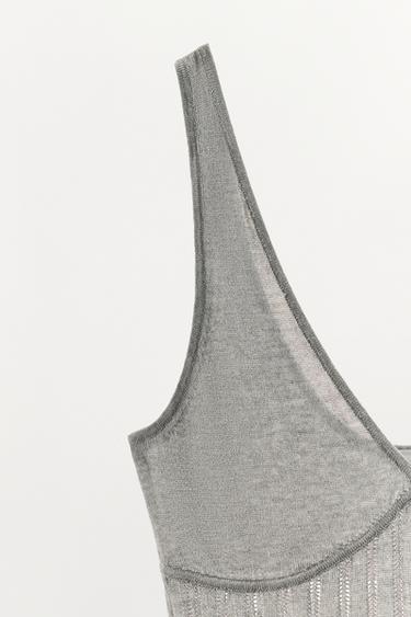 BODY EN MAILLE MÉLANGE VISCOSE - Gris chiné de Zara - Image 6