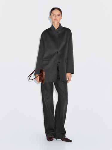 Zara Wool blend high neck coat - Cobalt - Image 0