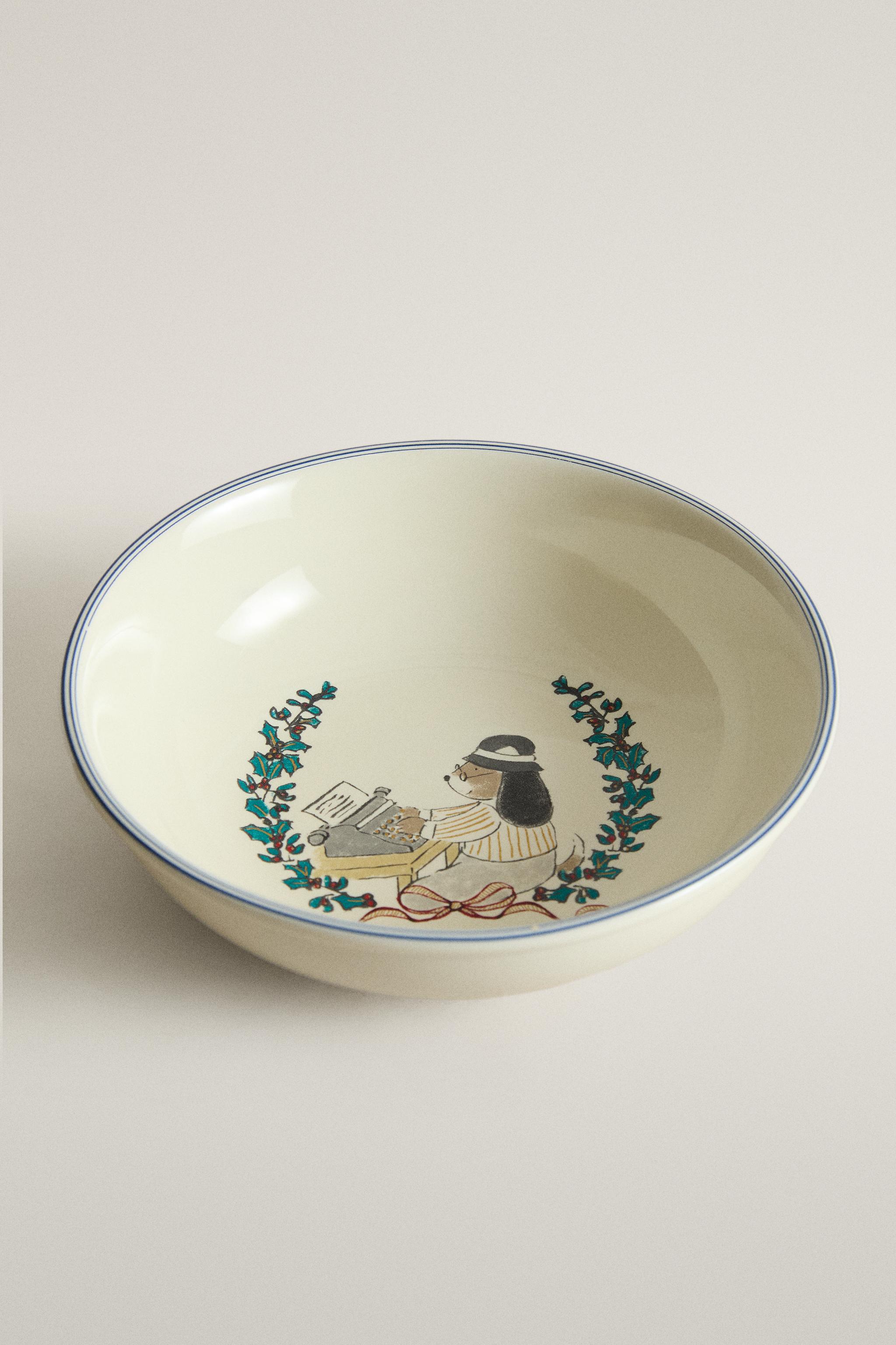 BOL ENFANT PORCELAINE MACHINE À ÉCRIRE NOËL
