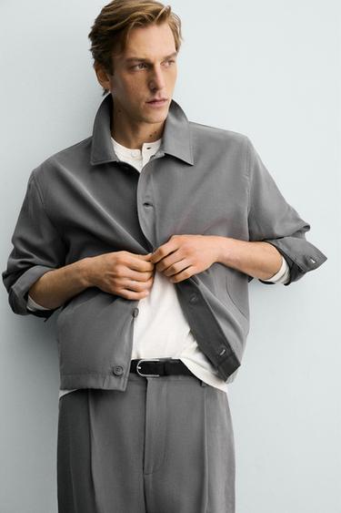 FLUID BOXY FIT OVERSHIRT - Taupe grey by Zara - Image 4
