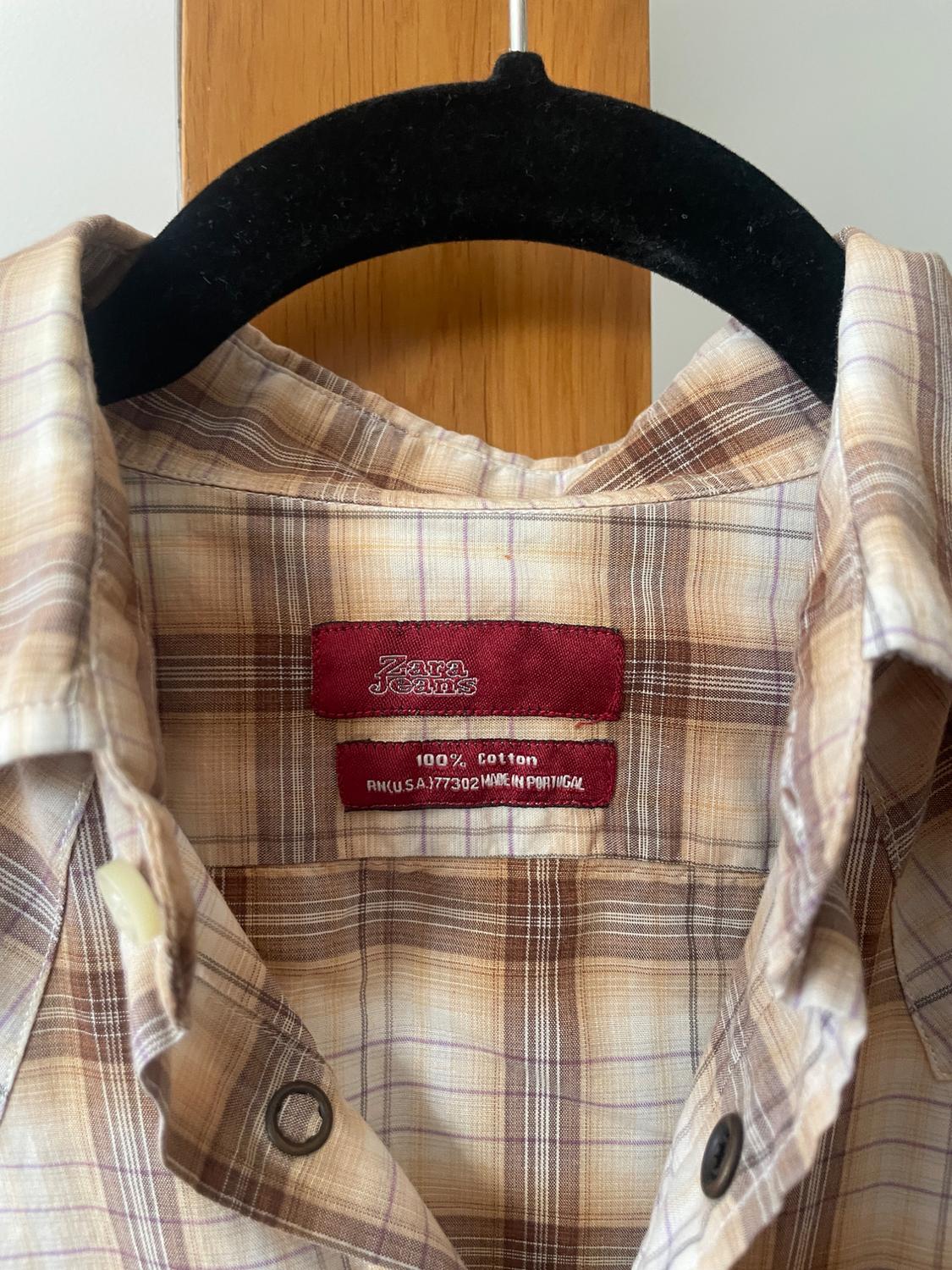 CAMISA DE CUADROS MARRÓN CLARO - Image 4