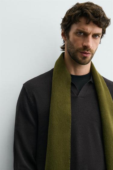 POLO EN MAILLE 100% LAINE - Marron foncé de Zara - Image 4