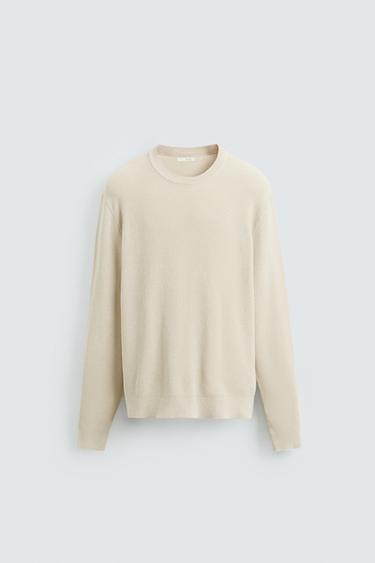 Zara 一般版型紋理針織衫 - 裸色