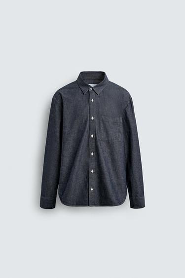 CHEMISE EN JEAN COUPE DÉCONTRACTÉE - Bleu de Zara - Image 7