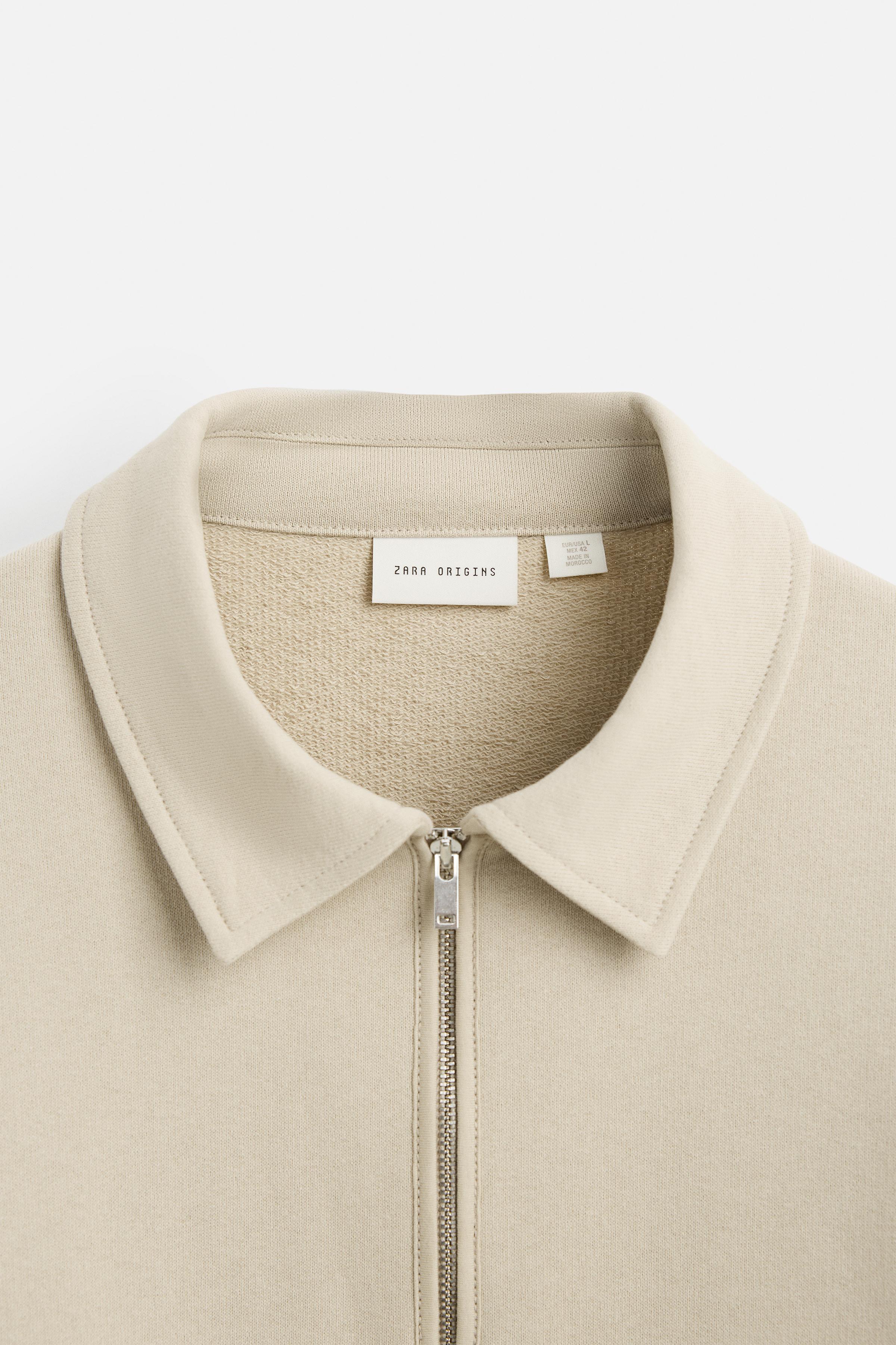 ★ZARA★ POLO SWEATSHIRT WITH ZIP POLO SWEATSHIRT WITH ZIP - Beige | ZARA United Kingdom