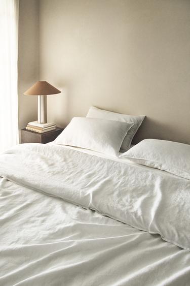 LINEN DUVET COVER (235 GXM²) - White by Zara
