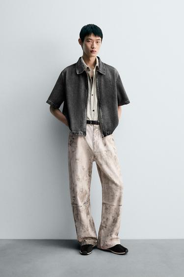 DENIM ZIP-UP SHIRT - Charcoal by Zara - Image 0