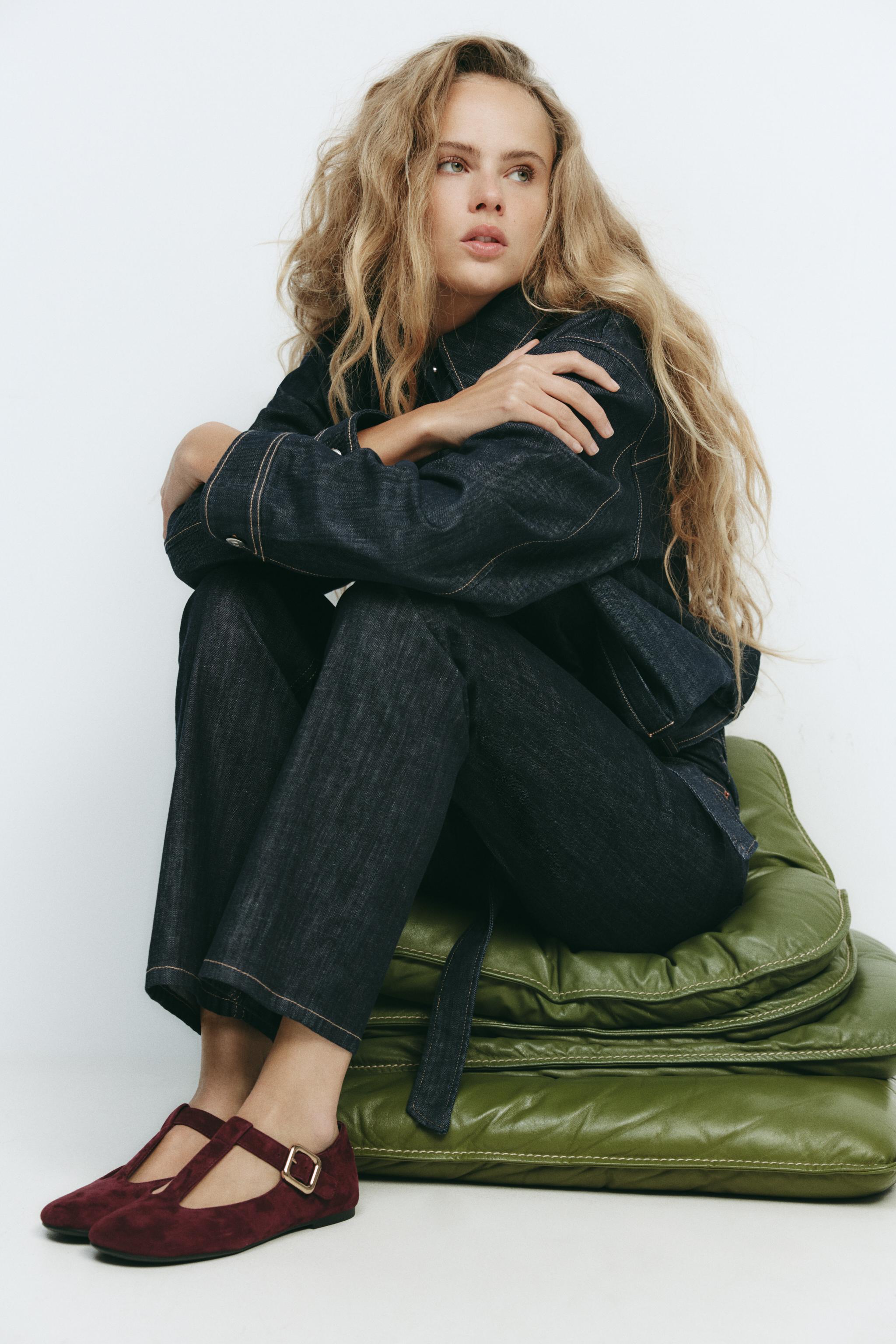 【ZARA】デニム バックル付きバレリーナシューズ | 3589/510/400 ZARA】デニム バックル付きバレリーナシューズ | 3589/510/400
