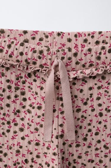 LEGGING CANNELÉ IMPRIMÉ - Rose pâle de Zara - Image 2