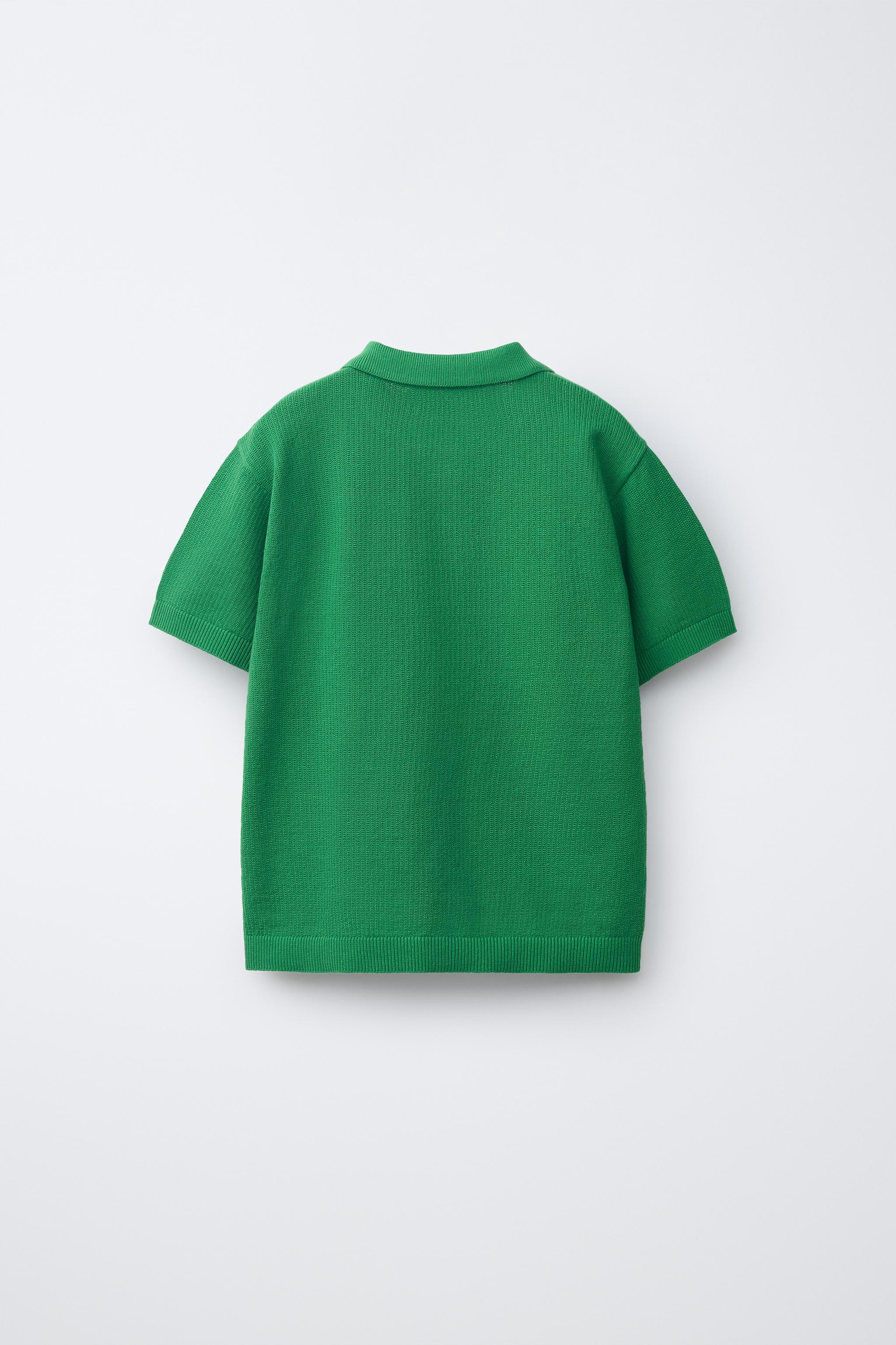 PLAIN TEXTURED POLO SHIRT - Green | ZARA United States