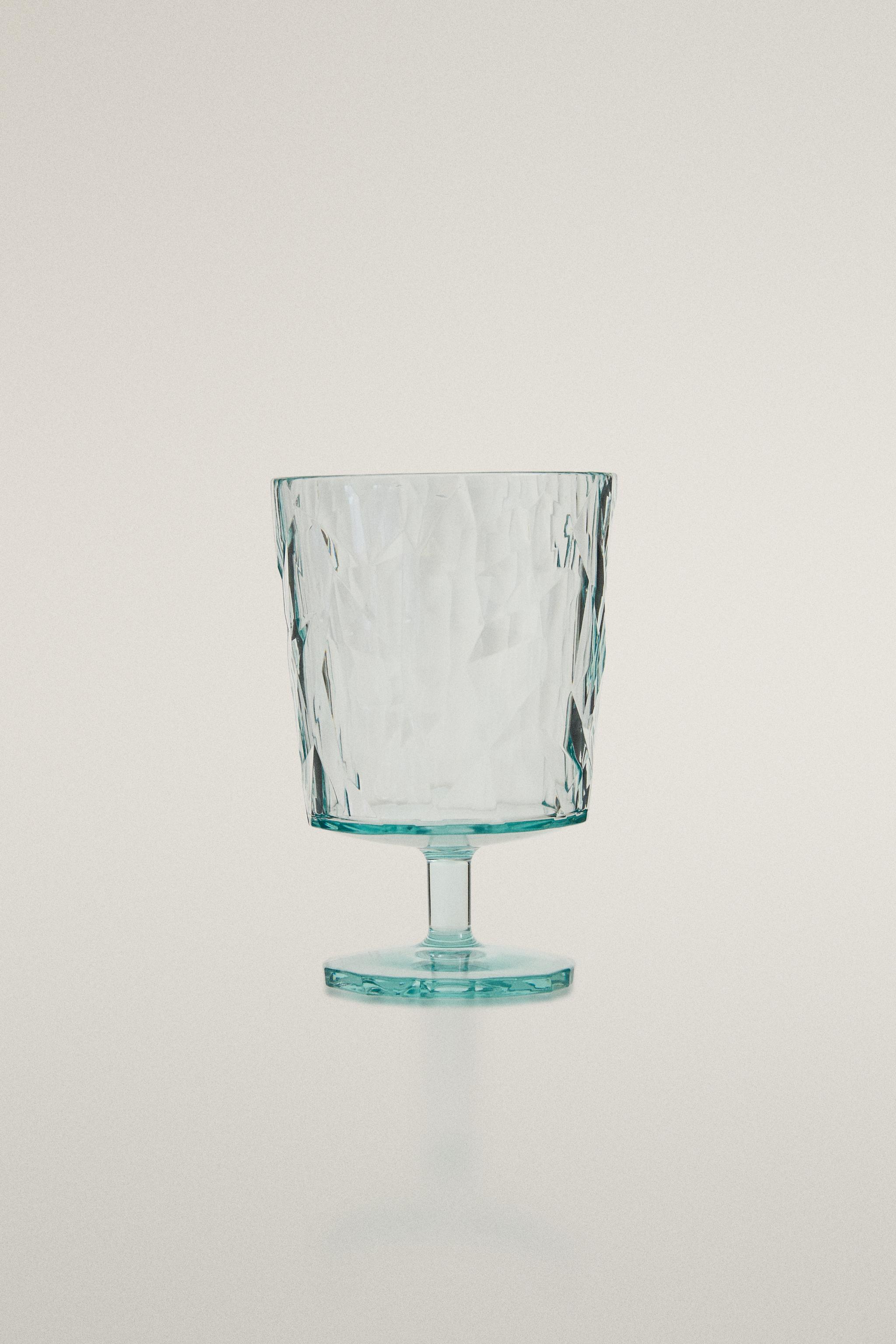 ACRYLIC GLASS WITH RAISED DIAMOND DESIGN - Light blue | ZARA