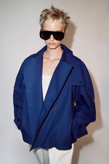 Zara ZW COLLECTION DOUBLE-BREASTED JACKET - Bluish