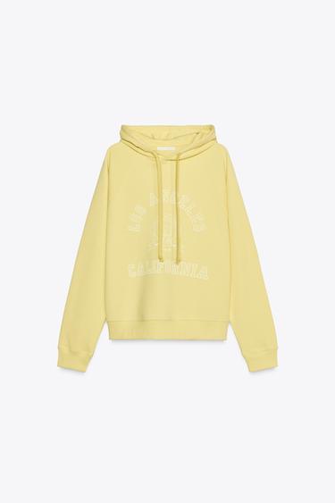 SLOGAN PRINT HOODIE - Yellow by Zara - Image 0
