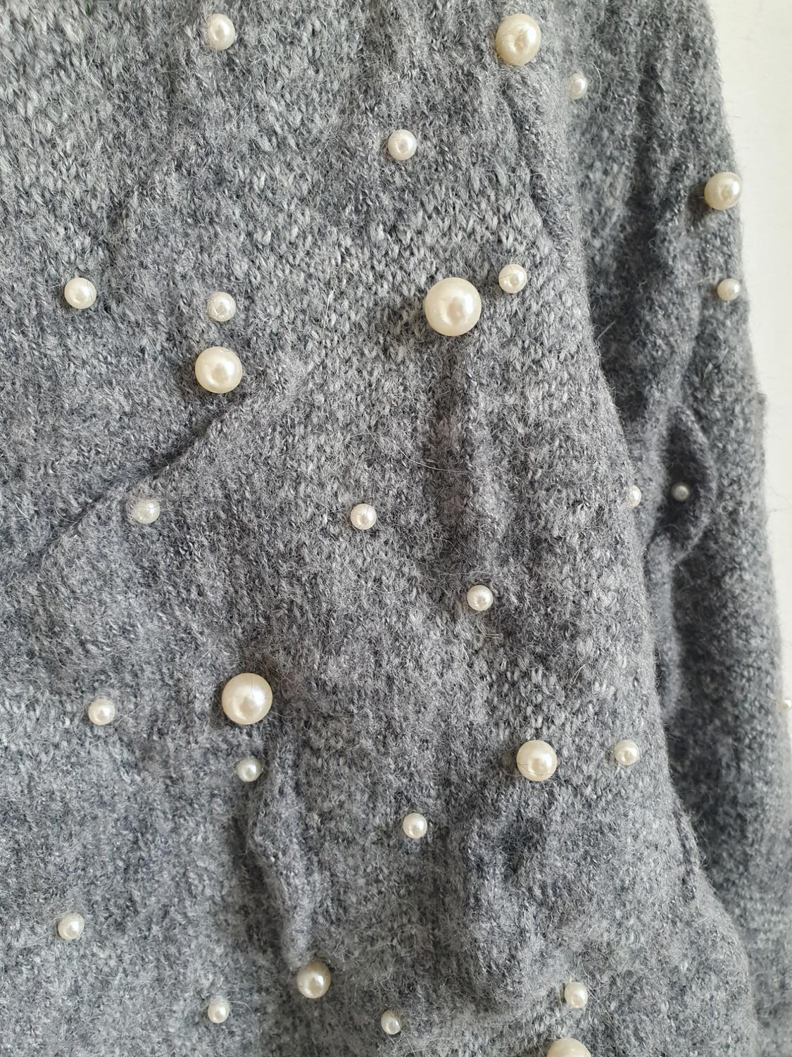 TEXTURED PEARL BEAD KNIT SWEATER - Image 5