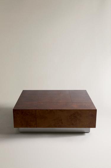 MESA CENTRO MADERA RAÍZ - Khaki de Zara - Imagen 0
