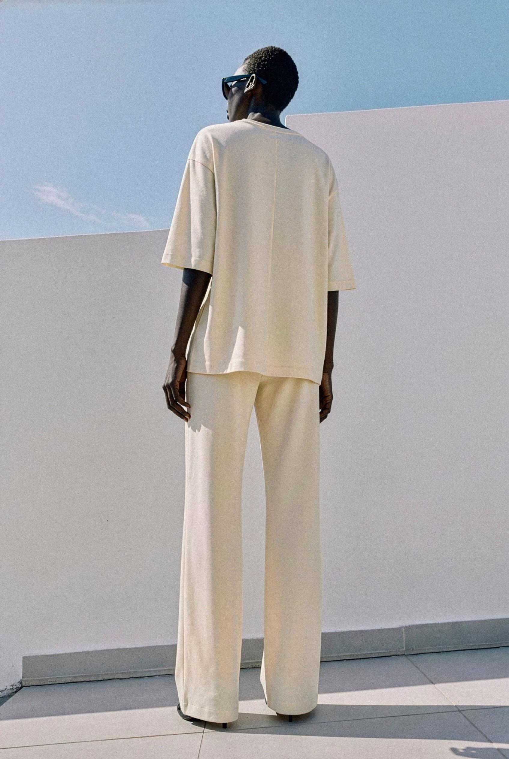 Zara Dökümlü Palazzo Pantolon görsel 3
