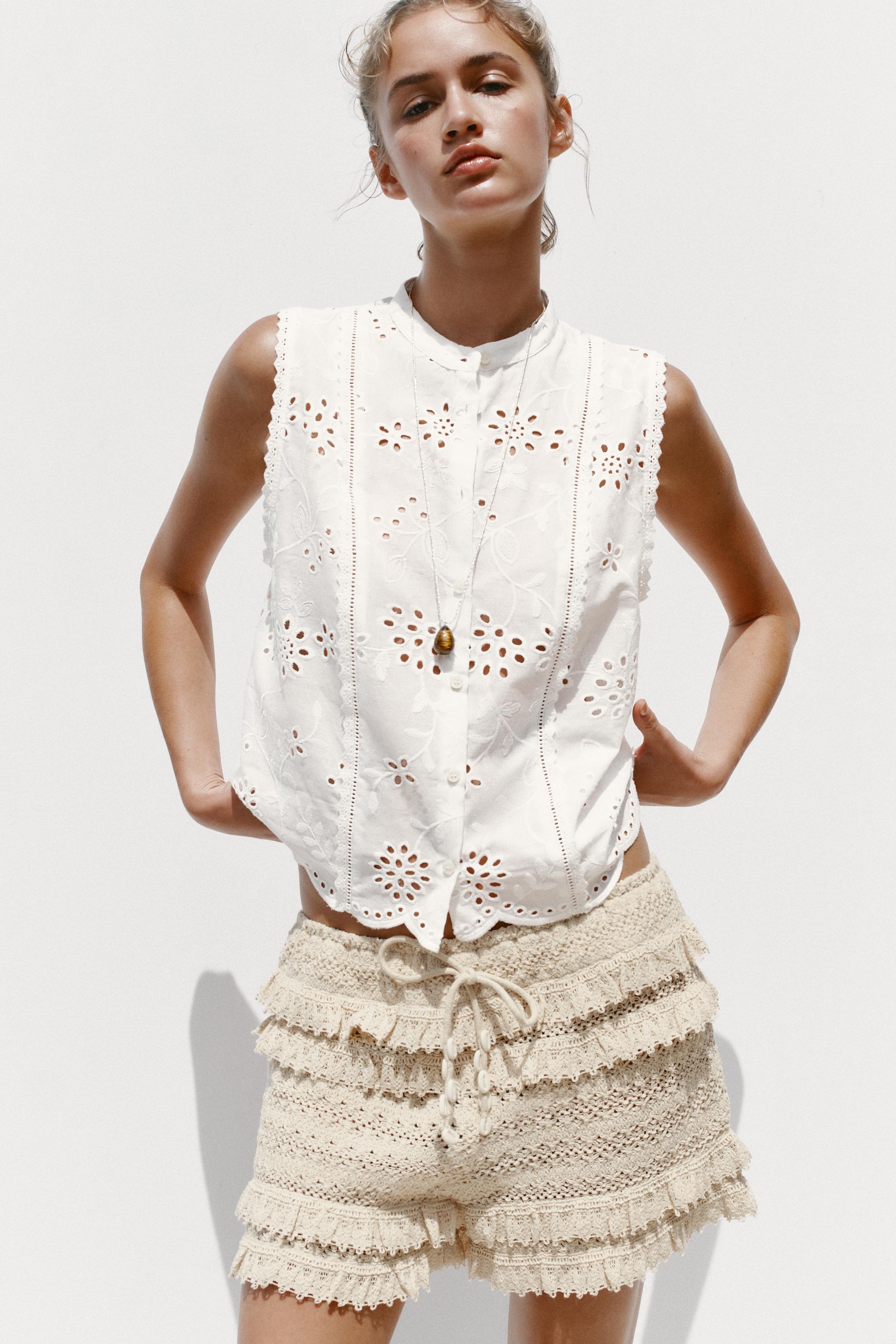 CHEMISE BRODERIES AJOURÉES