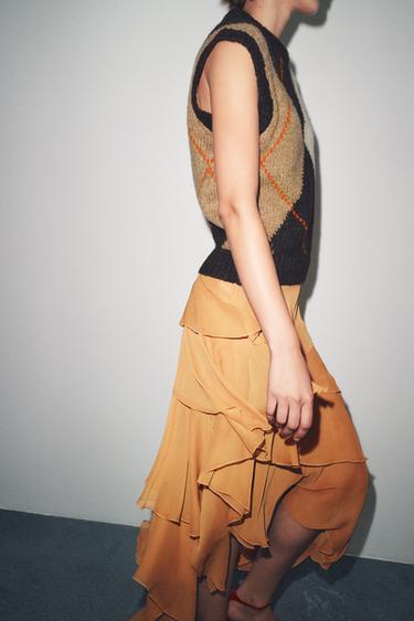 ARGYLE KNIT WAISTCOAT TOP - Multicoloured by Zara - Image 4
