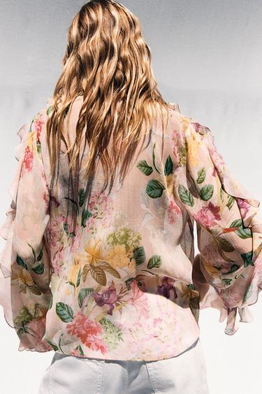 FLORAL PRINT RUFFLE SHIRT - Multicoloured by Zara - Image 3