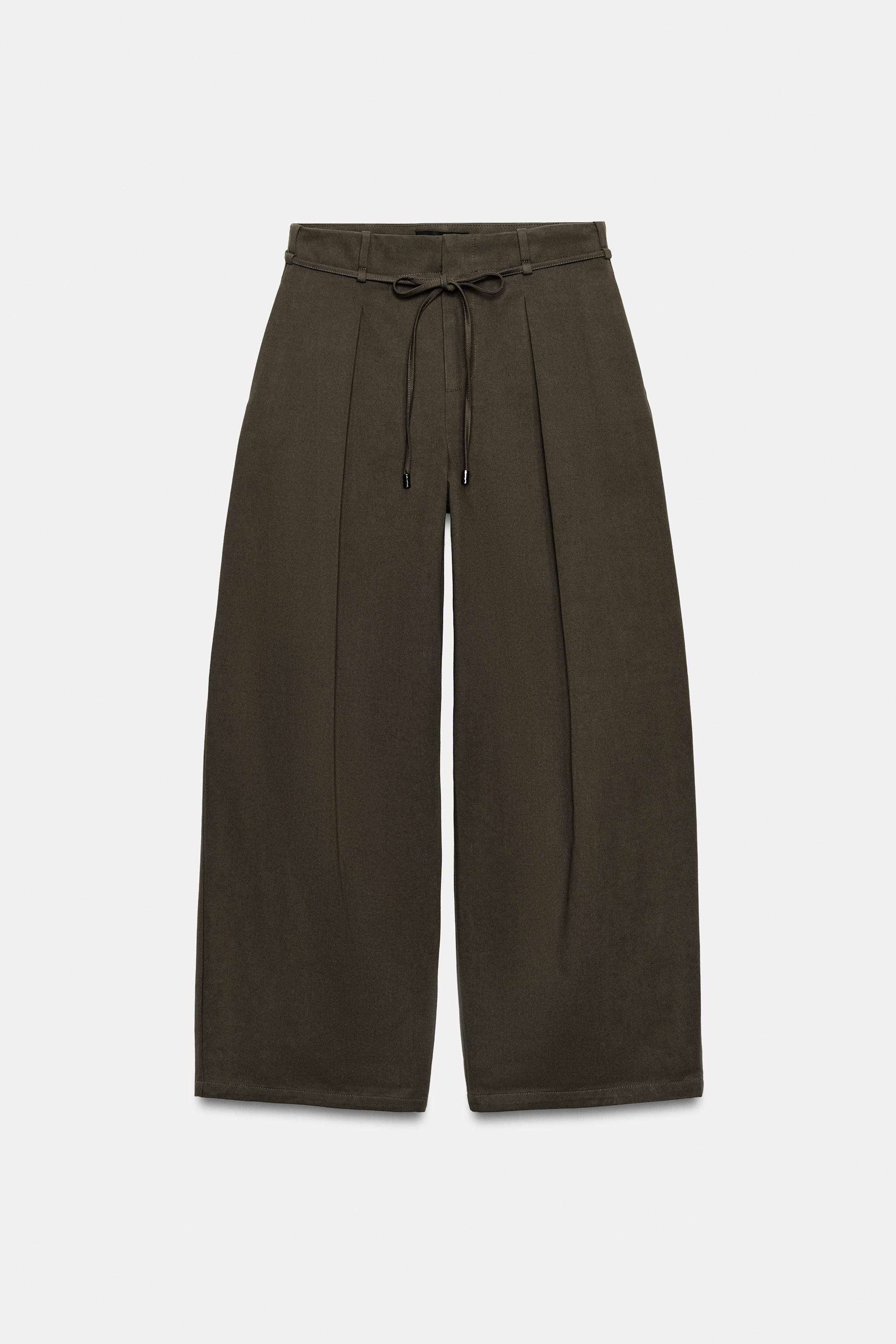 Zara Kemerli Geniş Paça Pantolon görsel 6
