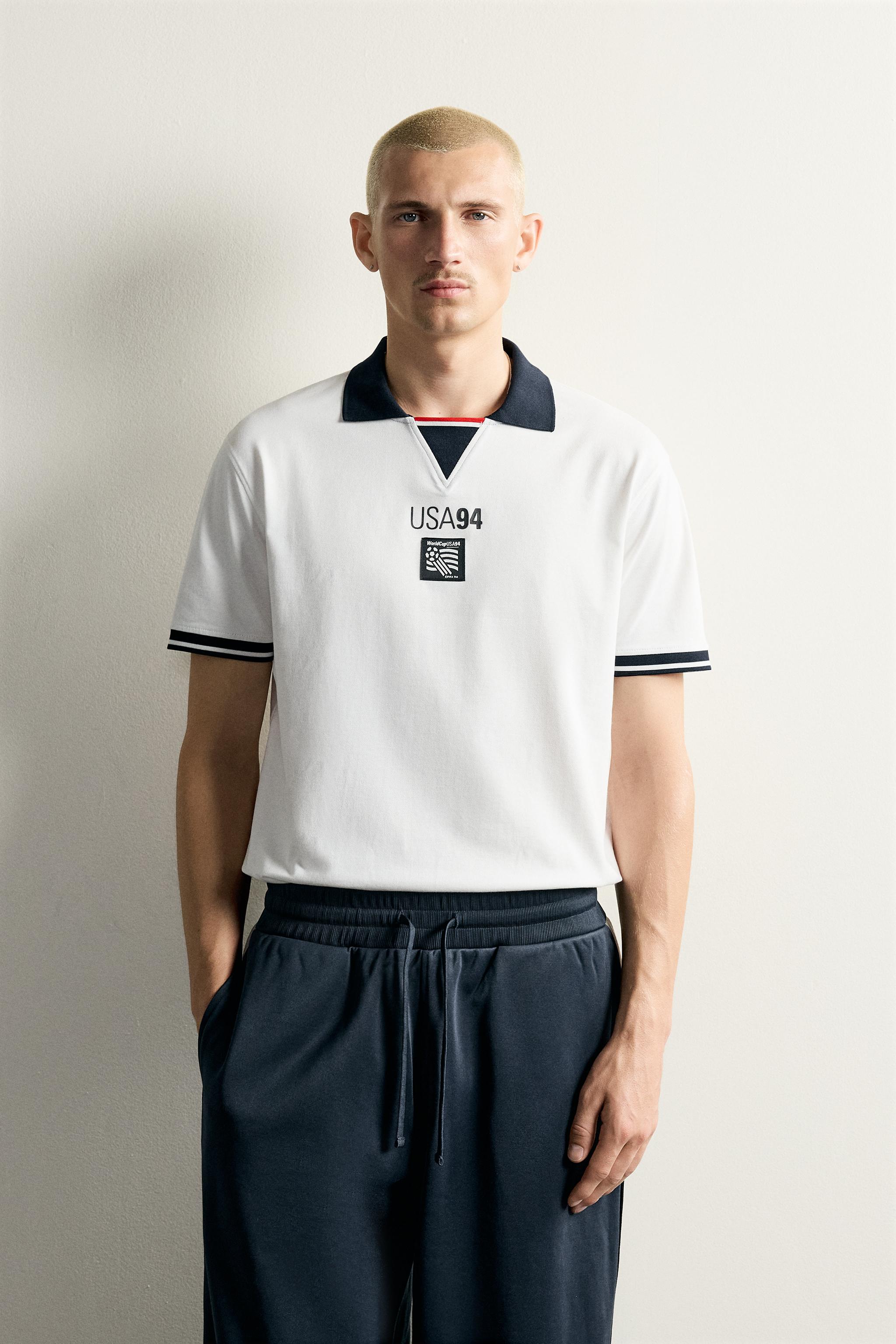 Zara ABD 94 FIFA DÜNYA KUPASI™ FIFA CLASSICS KONTRAST POLO T-SHIRT görsel 2