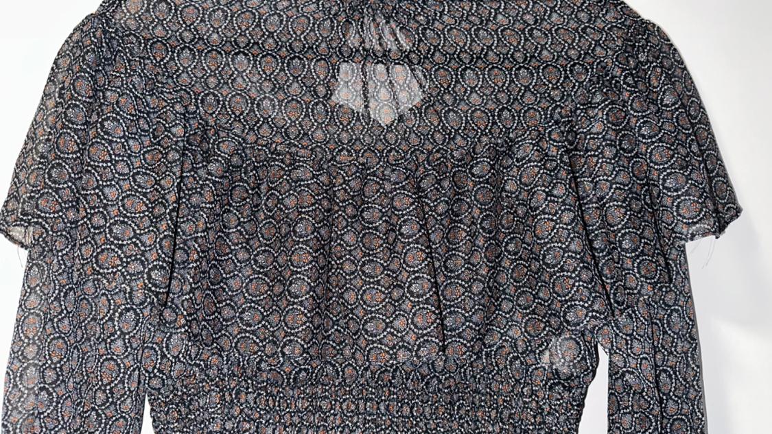PRINTED BLOUSE WITH METALLIC THREAD - Image 3
