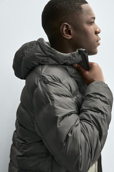 LIGHTWEIGHT QUILTED HOODED JACKET - Charcoal grey by Zara - Image 5