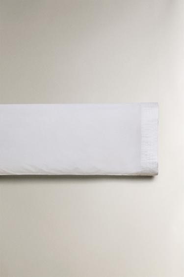 PLEATED COTTON SATEEN PILLOWCASE (400 THREAD COUNT) - White by Zara - Image 4
