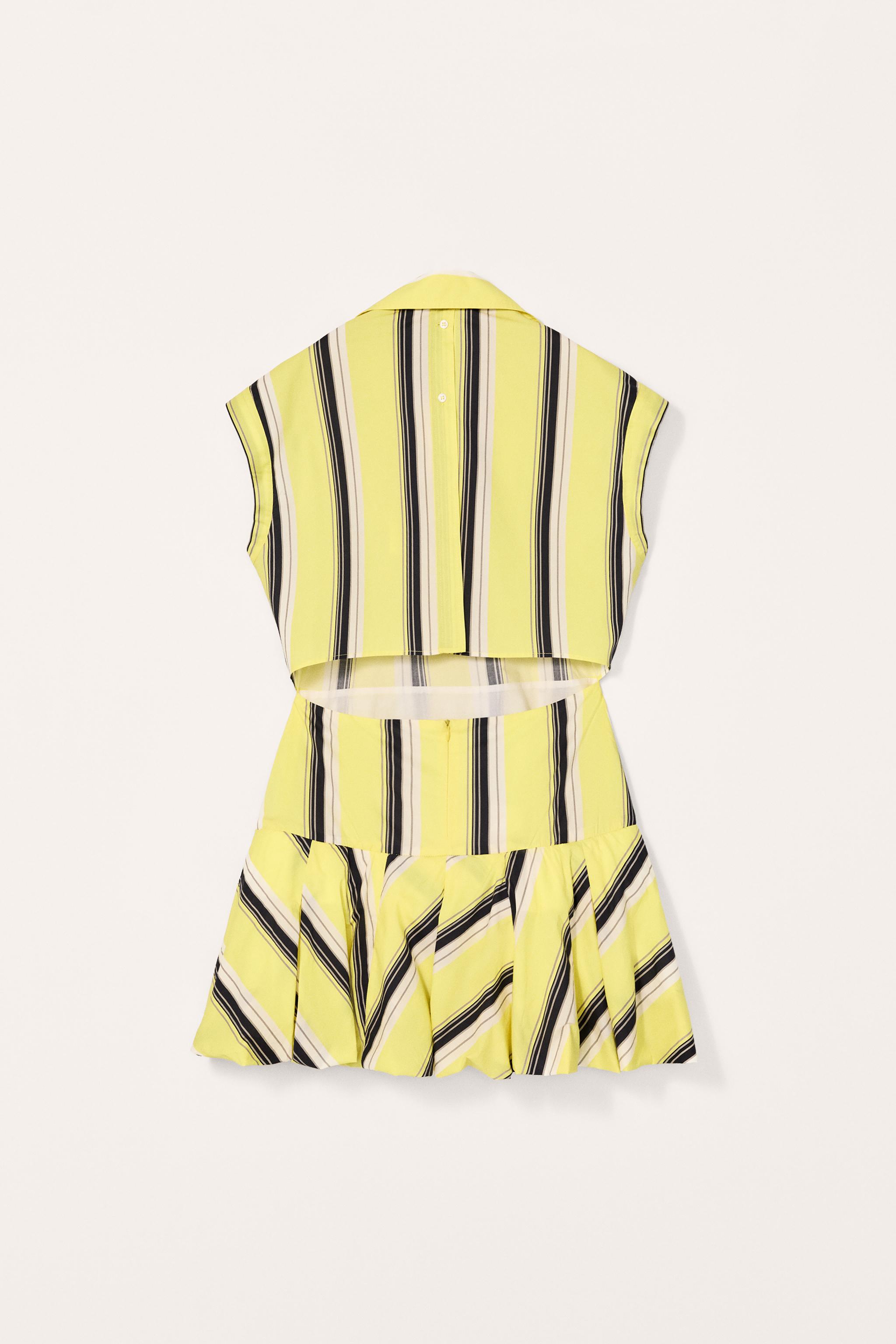 LIMITED EDITION STRIPED BALLOON DRESS - Yellow | ZARA United