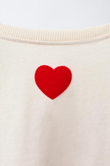 T-SHIRT CŒUR FLOQUÉ MICKEY AND MINNIE MOUSE © DISNEY - Blanc cassé de Zara - Image 3