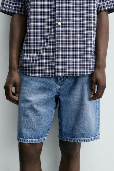 REGULAR FIT DENIM BERMUDA SHORTS - Light blue by Zara - Image 4