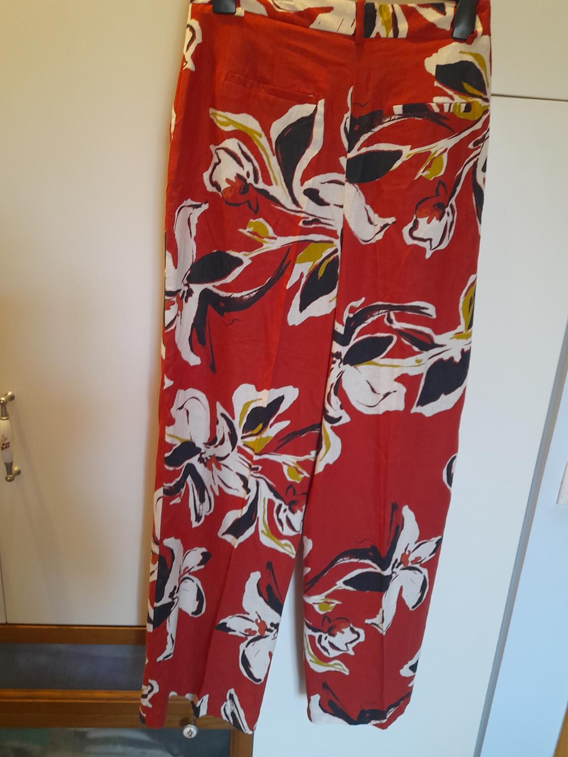FLORAL PRINT LINEN BLEND TROUSERS - Image 6