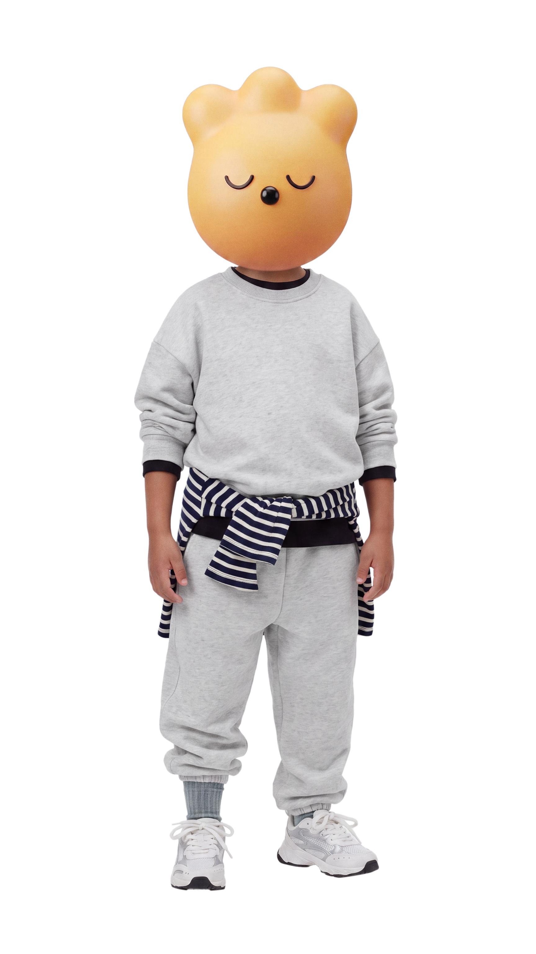 SOLID JOGGING PANTS — Gray marl