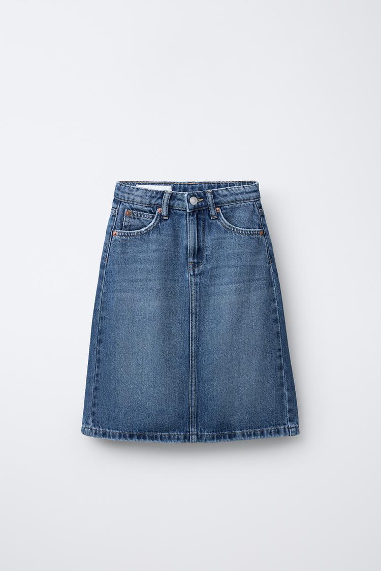 FALDA MIDI DENIM Azul ZARA España - Main Image