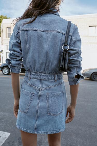 Z1975 SHORT DENIM DRESS - Mid-blue by Zara - Image 6