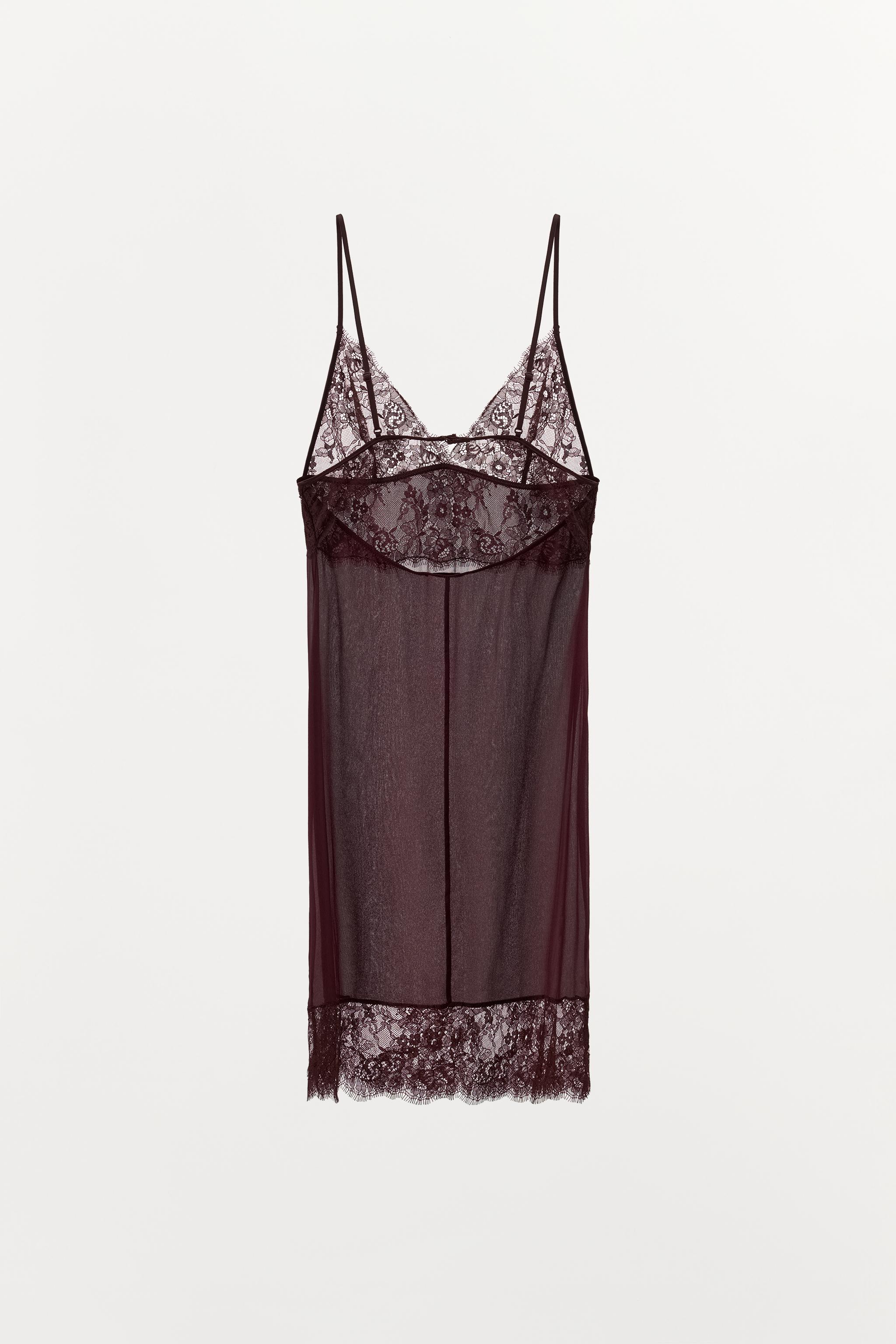 COMBINATION LACE MINI DRESS