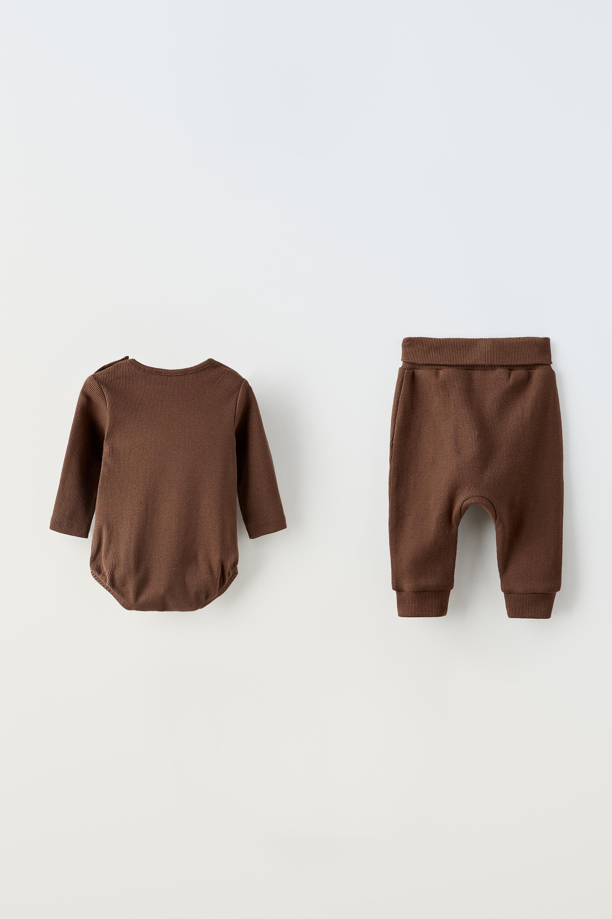 PACK OF PLAIN RIB BODYSUIT AND JOGGERS
