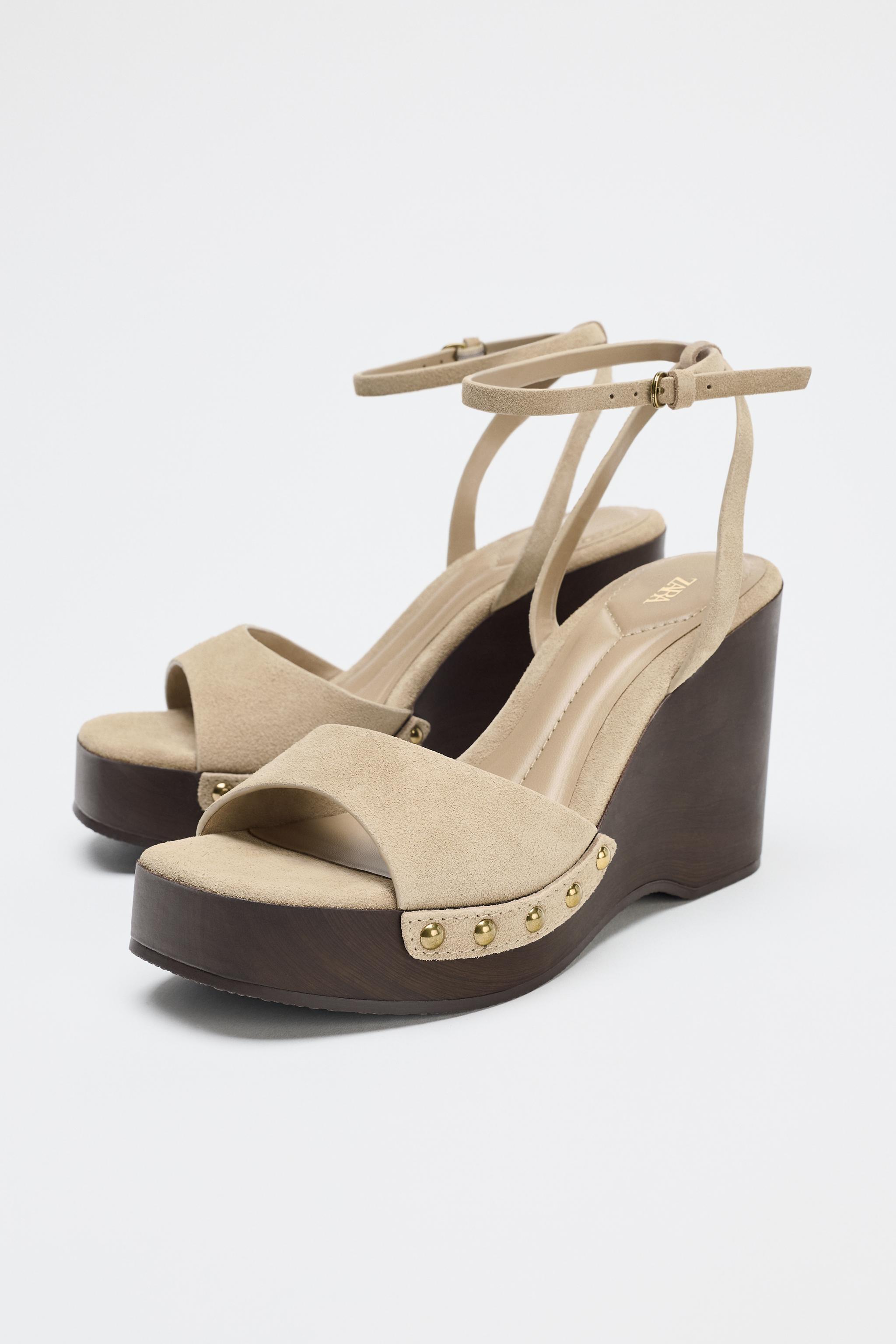 STUDDED SUEDE SANDALS