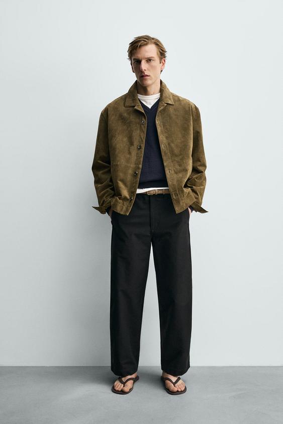 SUEDE LEATHER OVERSHIRT from Zara - $229
