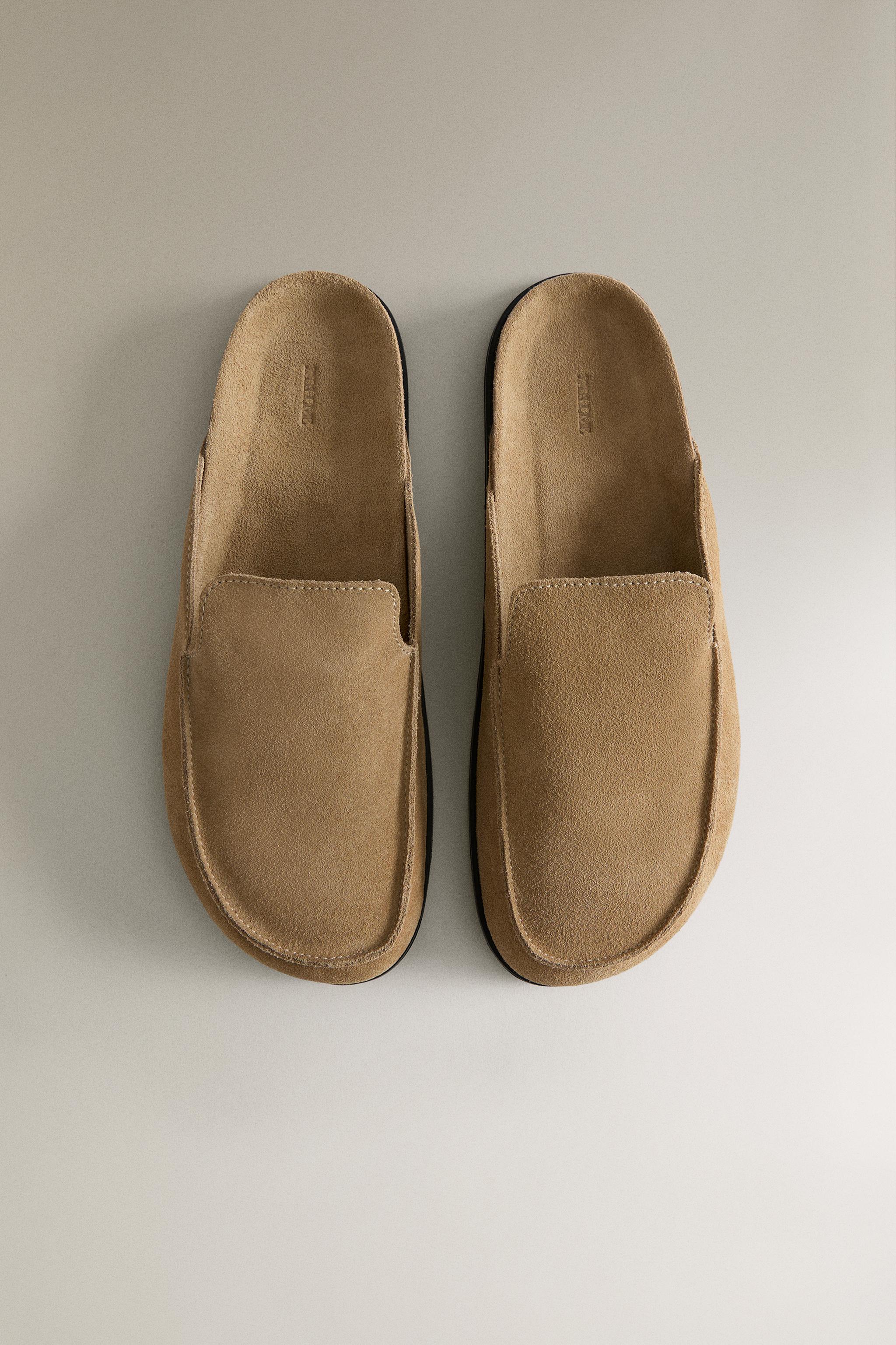 LEATHER MULE CLOG SLIPPERS