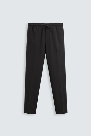 COMFORT FIT JOGGER WAIST TROUSERS - Black by Zara