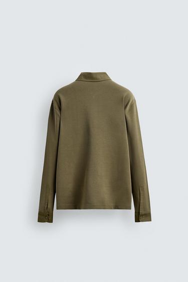 WASHED PIQUÉ TEXTURED POLO SHIRT - washed green by Zara - Image 7