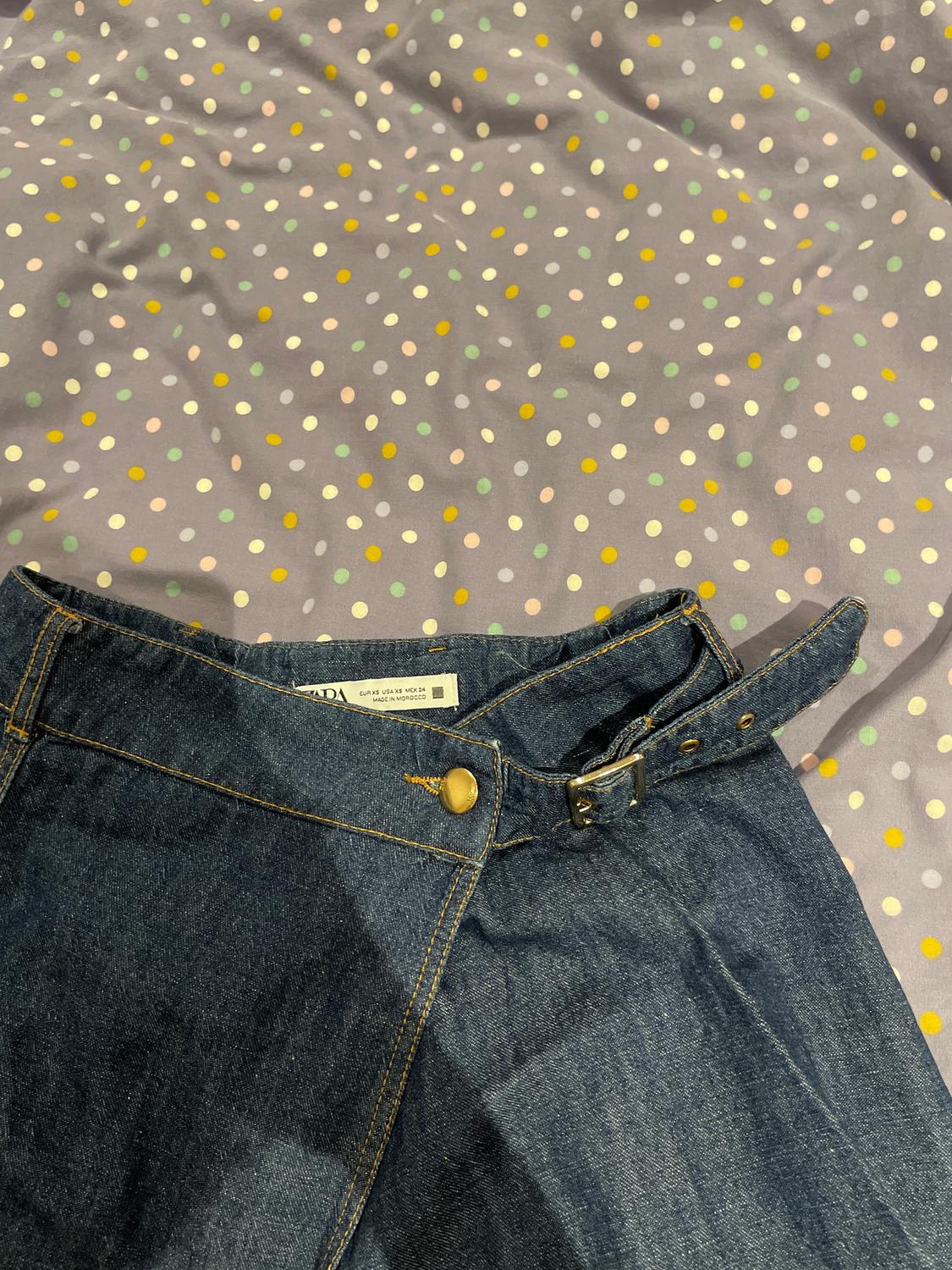 DENIM MIDI SKIRT WITH SIDE BELT - Image 3