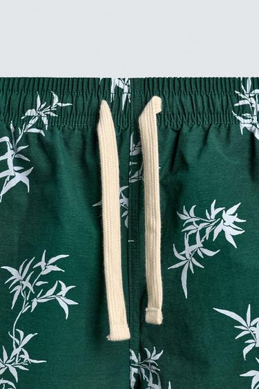 LONG LEAF PRINT SWIMMING TRUNKS - Green by Zara - Image 8