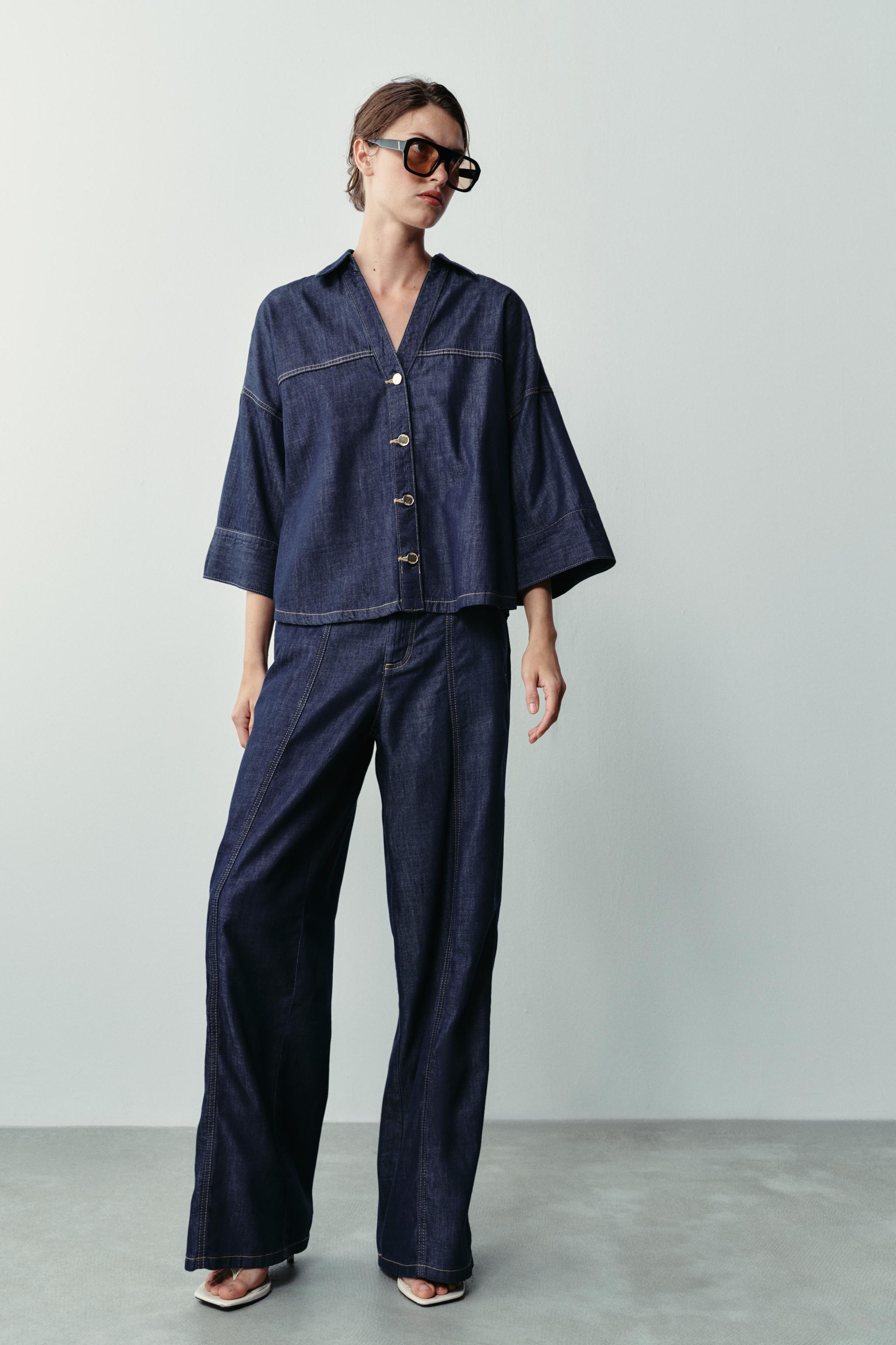 Z1975 HIGH-RISE WIDE-LEG JOGGER JEANS — Blue