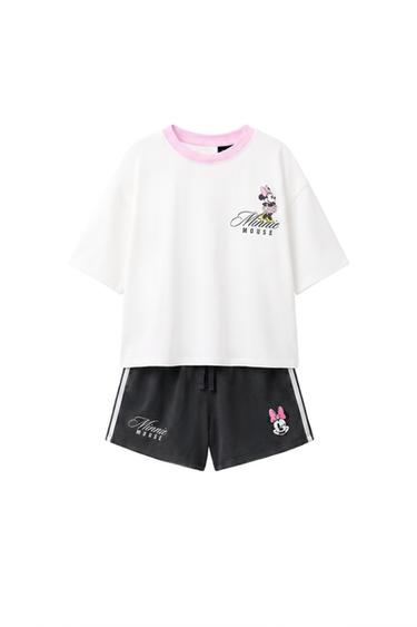 Zara MINNIE MOUSE © DISNEY T-SHIRT AND BERMUDA SET - Black