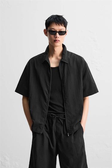 TECHNICAL ZIP-UP SHIRT - Black by Zara