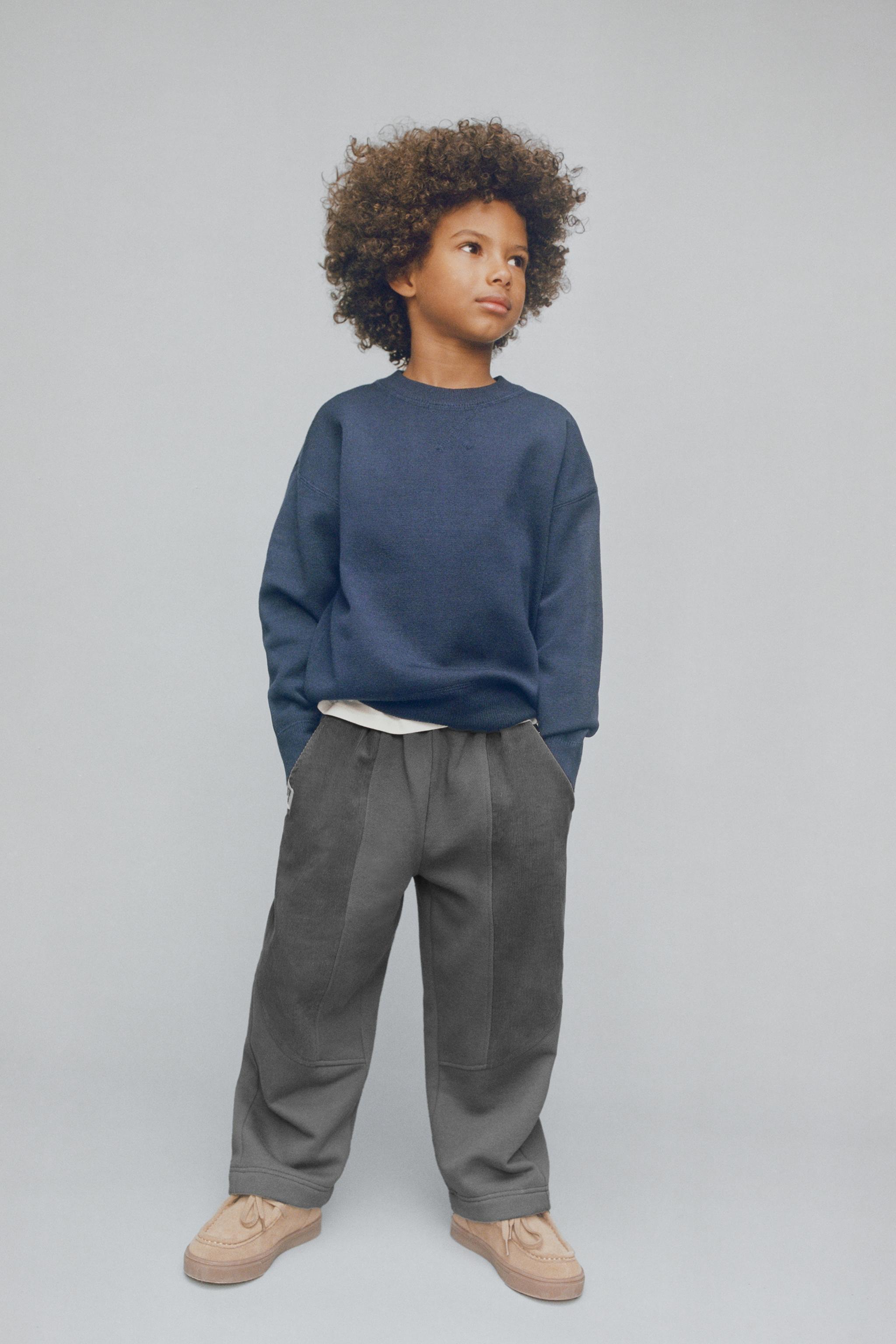 CONTRASTING CORDUROY PLUSH PANTS