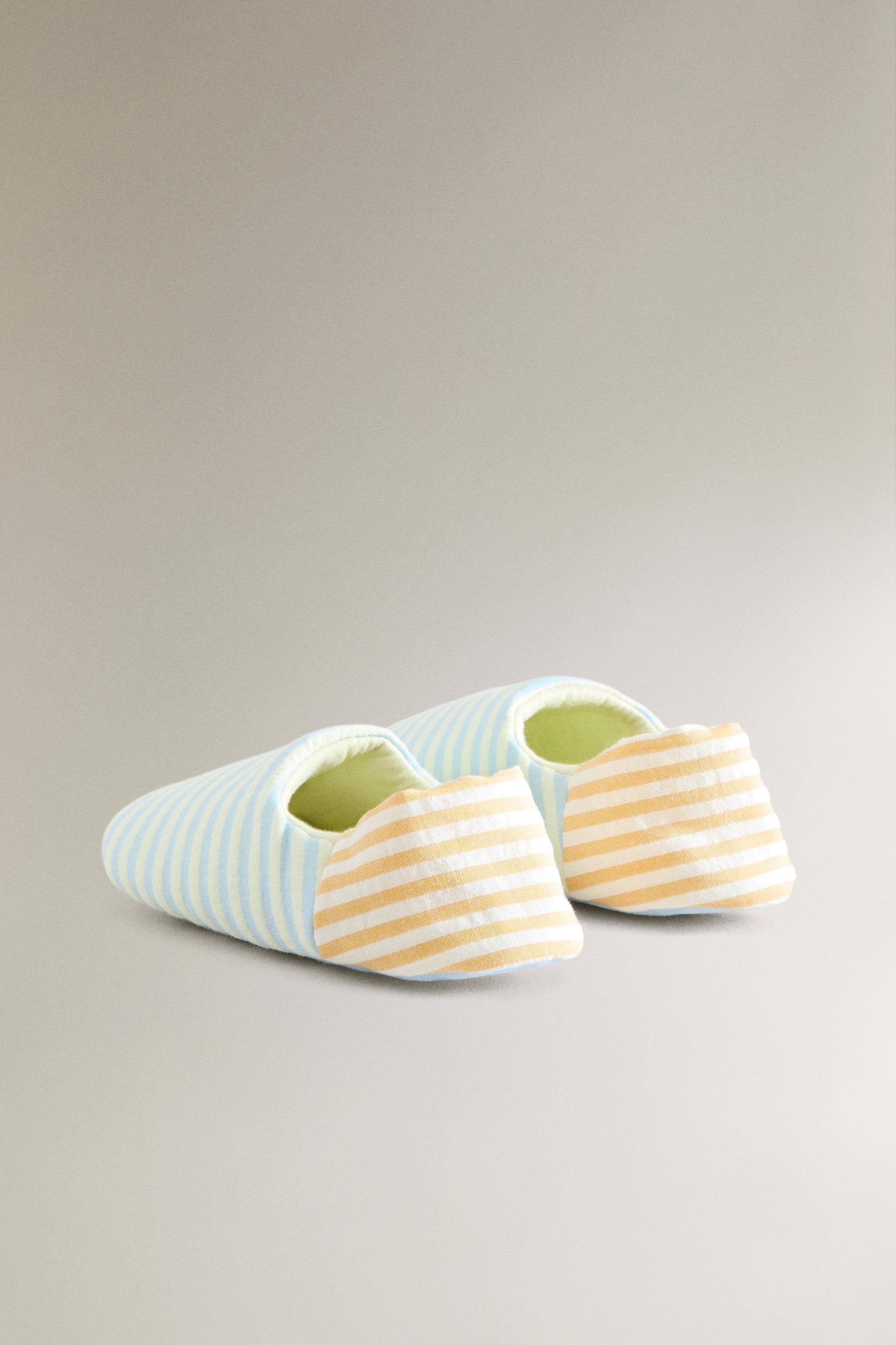 Детские тапочки Zara KIDS' STRIPED SLIPPERS — фото 4