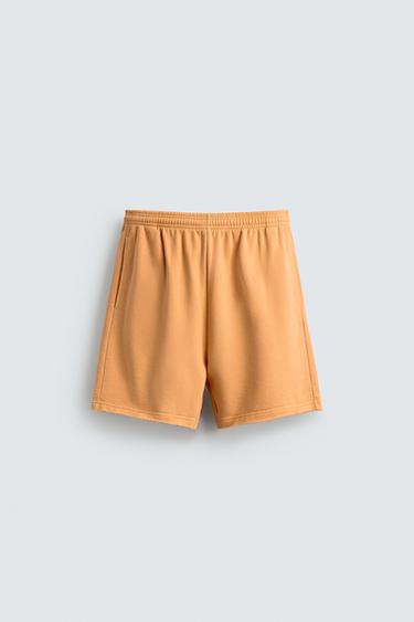 WASHED RELAXED FIT JOGGER BERMUDA SHORTS - Orange by Zara